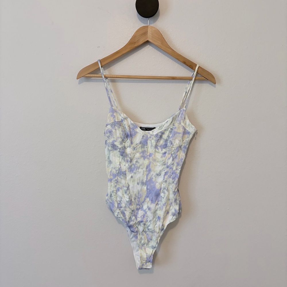 Zara Tie Dye Bustier Bodysuit Multicolor XS